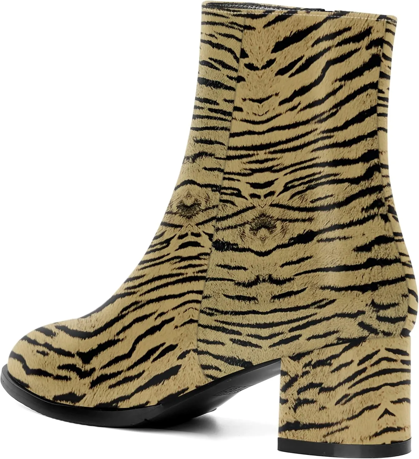 NUMALEO Womens Patent Evening Fashion Zip Round Toe Chunky Low Heel Ankle High Boots 2 Inch