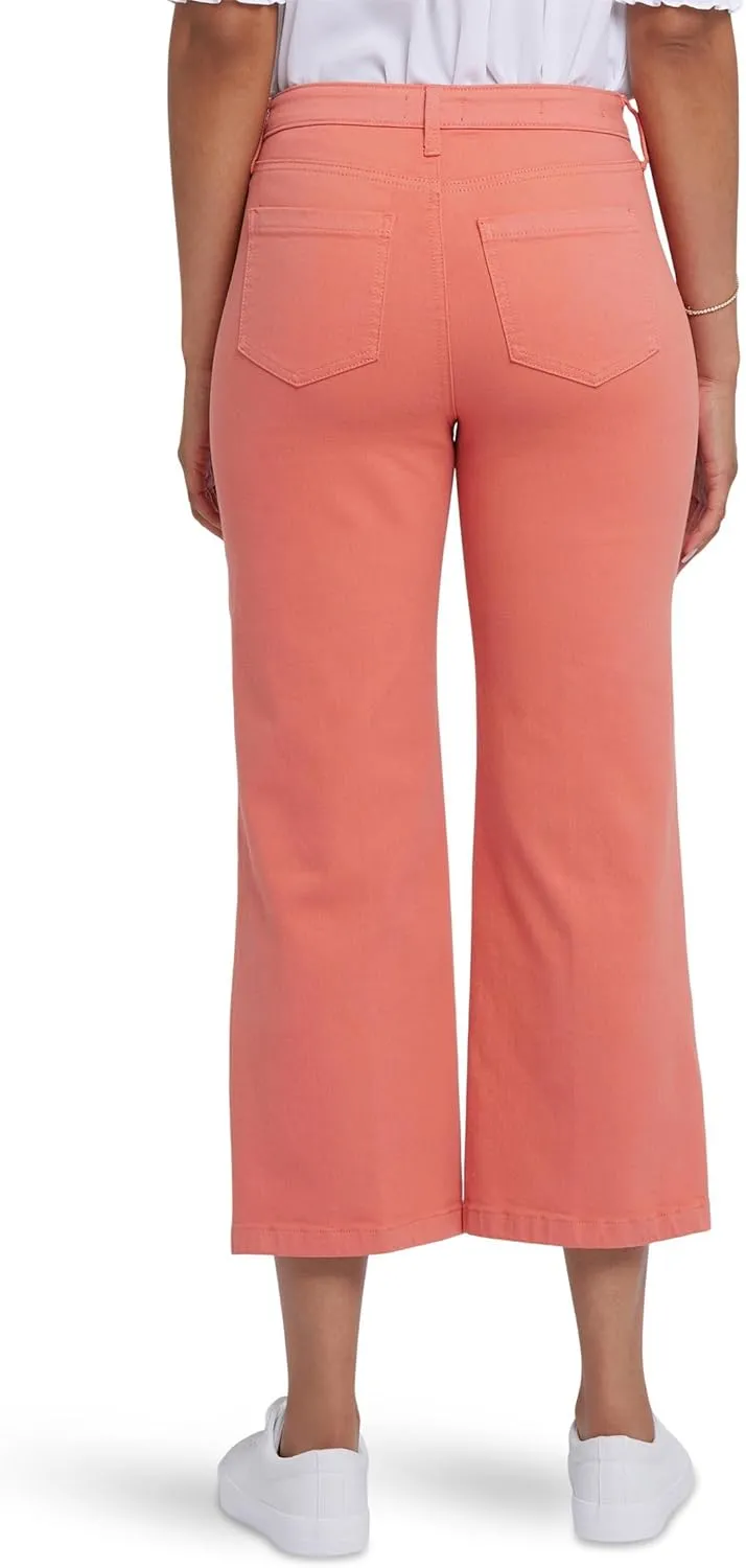 NYDJ Women's Coco Relaxed Wide Leg Crop Jeans in Coral Haze
