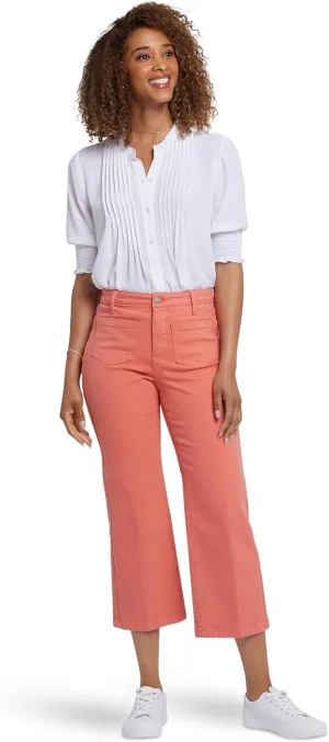 NYDJ Women's Coco Relaxed Wide Leg Crop Jeans in Coral Haze