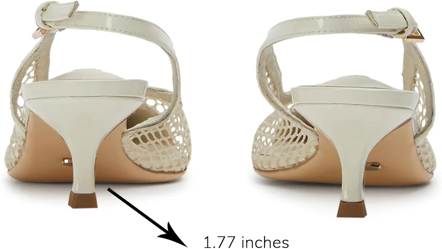 olomisa Mesh Slingback Pumps for Women,Kitten Heels with Pointed Toe Low Heel Sandals Ankle Strap Heels Slip-On Pumps