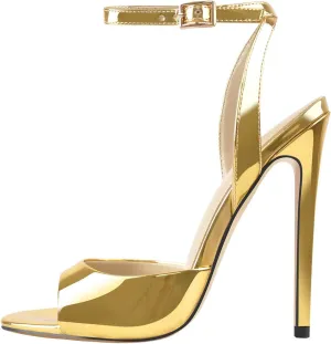 onlymaker Women's Fashion Peep Toe Ankle Sandals Cross Buckle Strap Sexy Open-back Stiletto High Heel Sandals