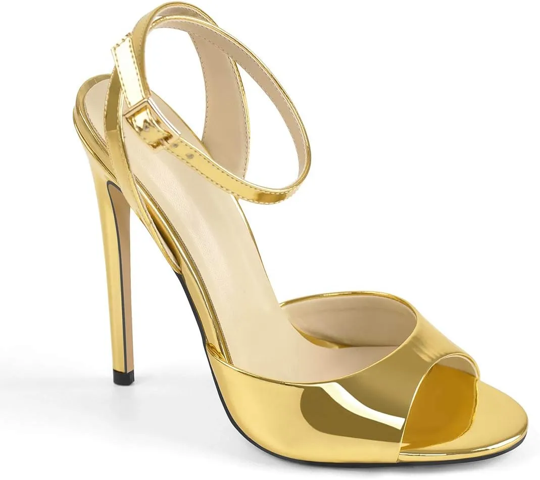 onlymaker Women's Fashion Peep Toe Ankle Sandals Cross Buckle Strap Sexy Open-back Stiletto High Heel Sandals