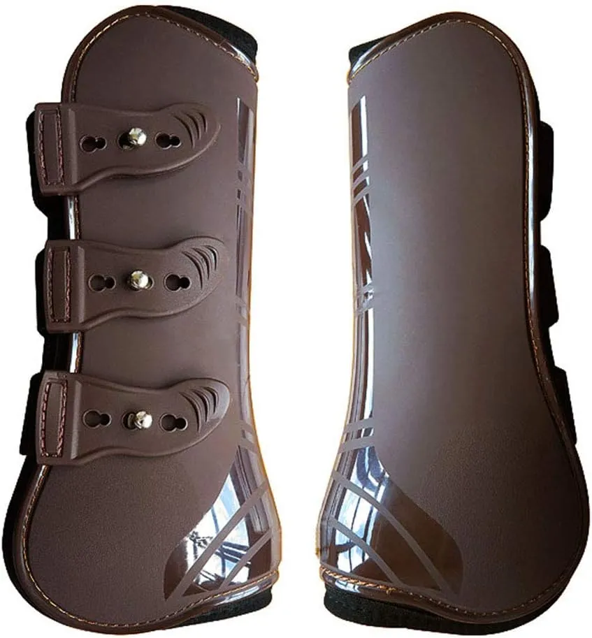 Open Front Jumping Tendon Horses Boots, Secure Leg Protection, Lightweight and Tough Dressage Horse Riding Equestrian Equipment