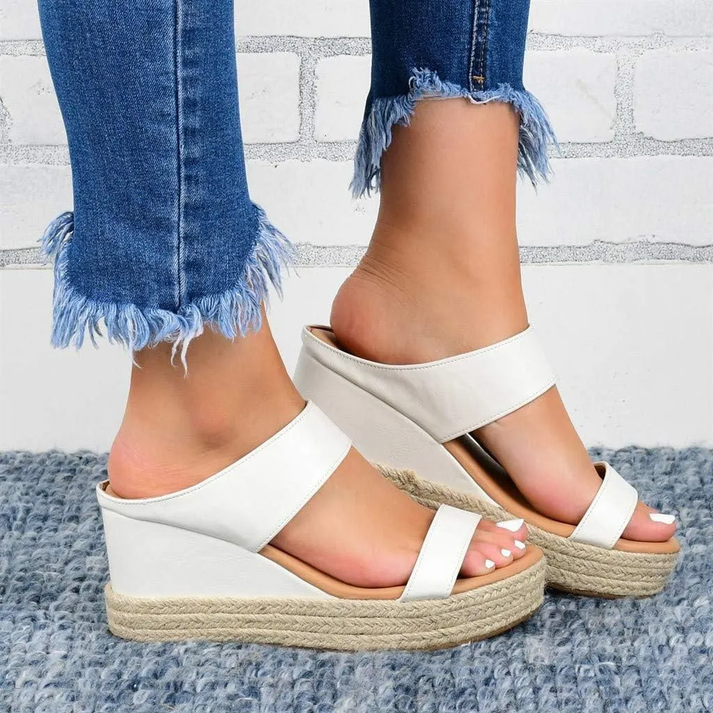 Orthopedic Sandals for Women Casual Summer Wedge Sandals for Women Dressy Open Toe Platform Wedges Buckle Ankle Strap Leather Sandals Espadrilles Beach Heels Sandal Strappy Slip on