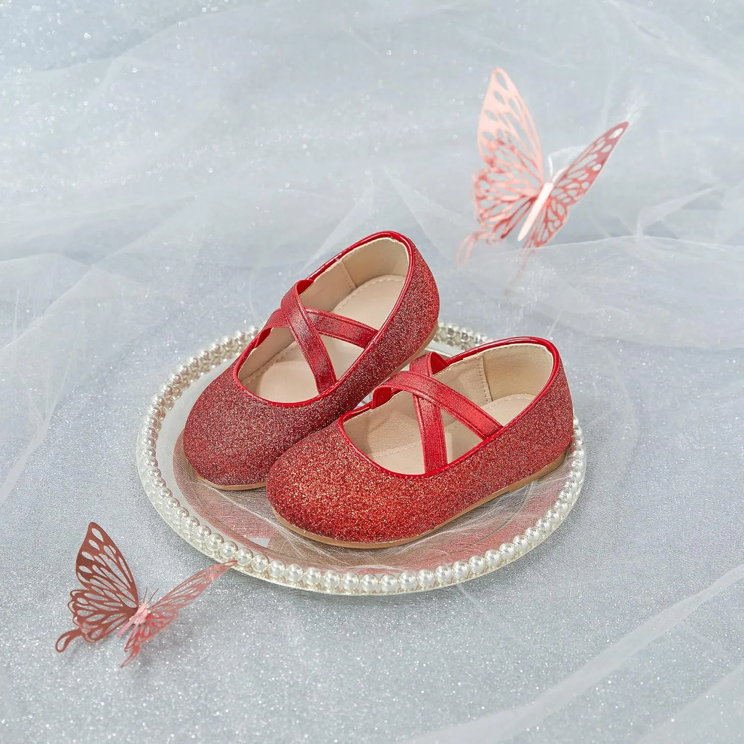 Otter MOMO Toddler Little Girls Party Dress Princess Shoes Slip On Mary Jane Ballerina Flats Shoes