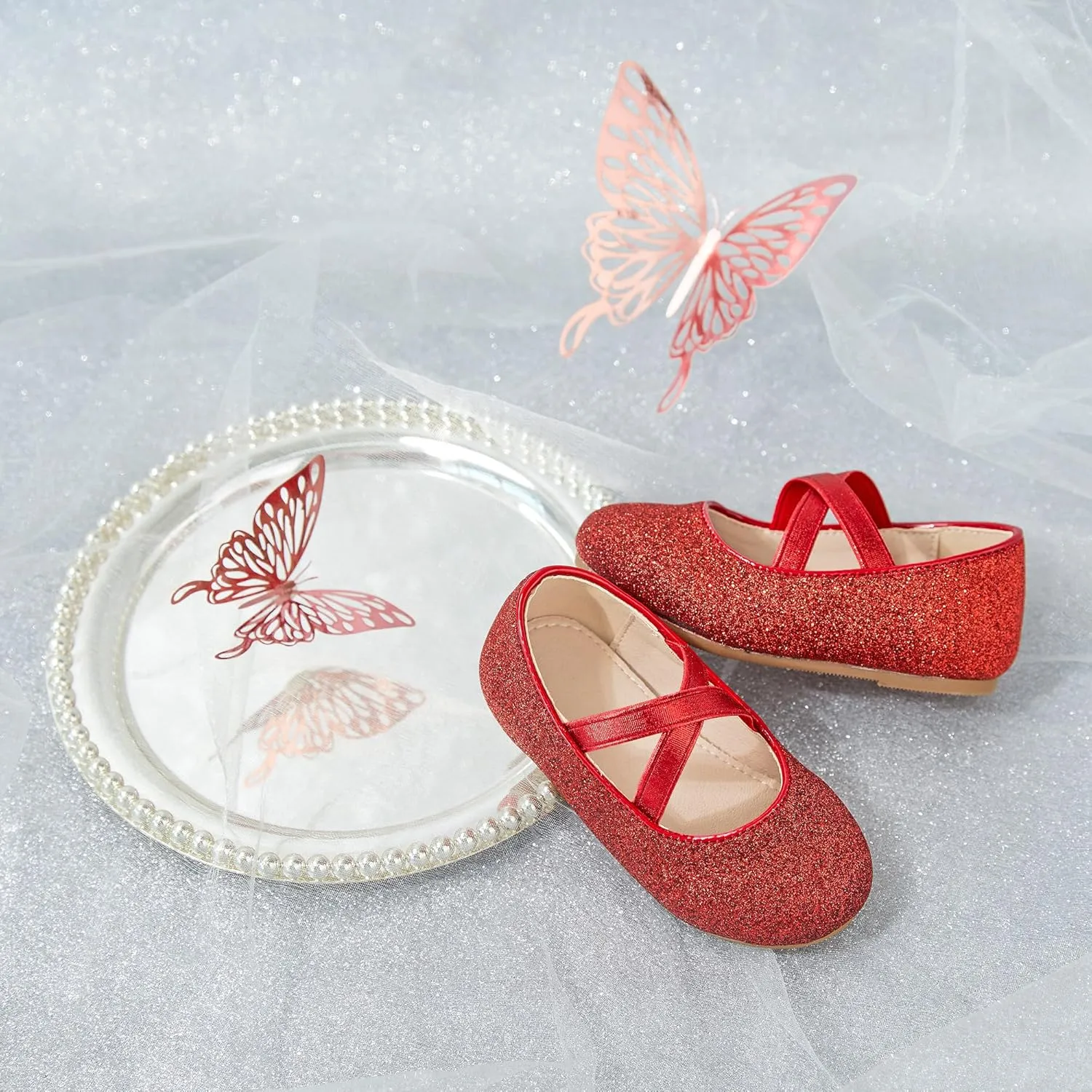 Otter MOMO Toddler Little Girls Party Dress Princess Shoes Slip On Mary Jane Ballerina Flats Shoes