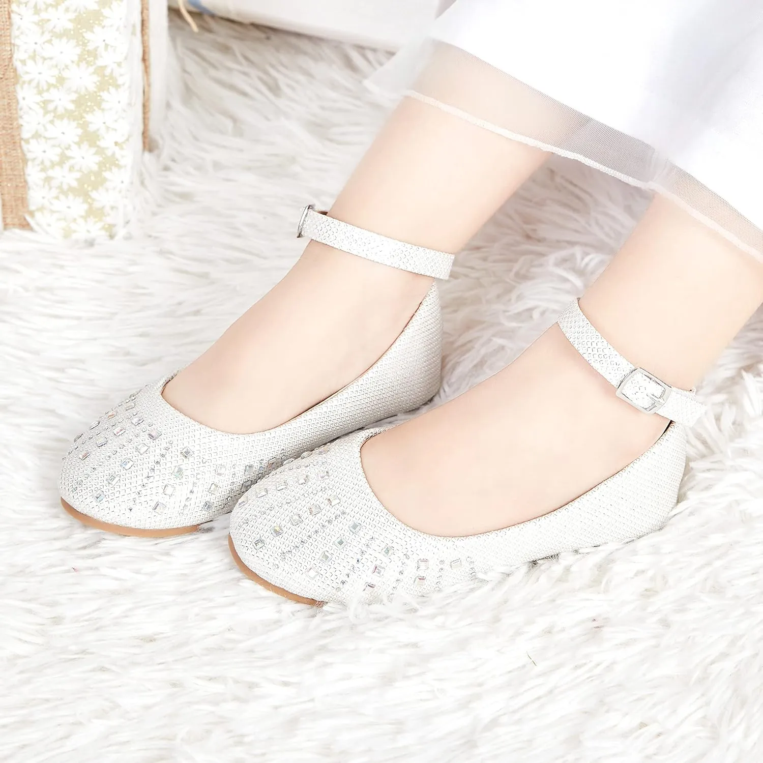 Otter MOMO Toddler Little Girls Party Dress Princess Shoes Slip On Mary Jane Ballerina Flats Shoes