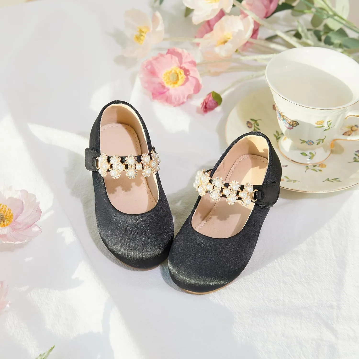 Otter MOMO Toddler Little Girls Princess Shoes Mary Jane Ballerina Flats Flower Girl Dress Shoes