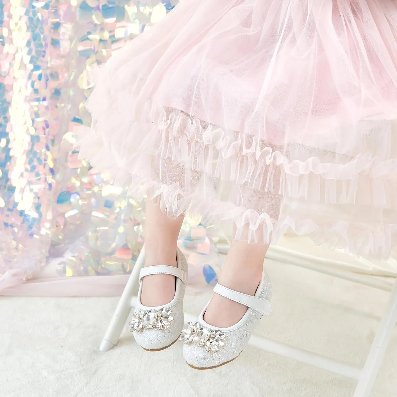 Otter MOMO Toddler/Little Girls Mary Jane Ballerina Flats Shoes Slip-on School Party Dress Shoes