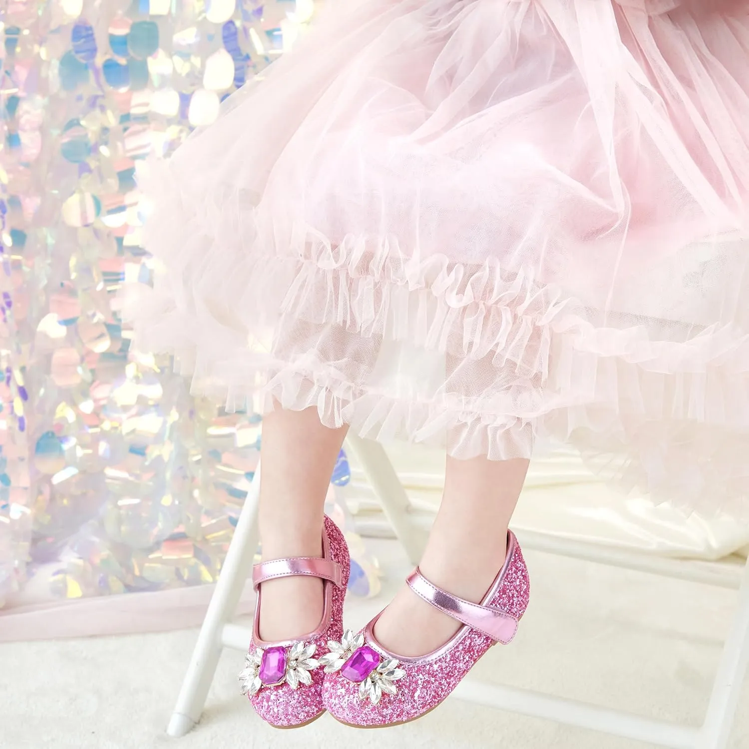 Otter MOMO Toddler/Little Girls Mary Jane Ballerina Flats Shoes Slip-on School Party Dress Shoes