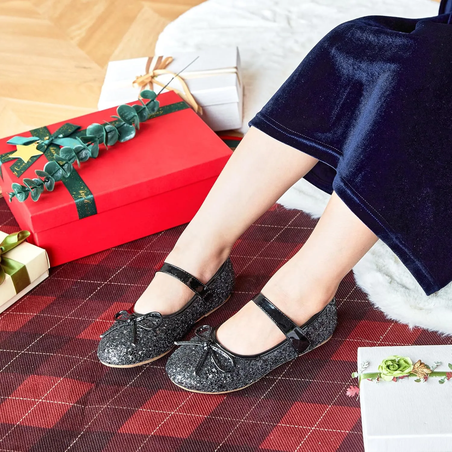 Otter MOMO Toddler/Little Girls Mary Jane Ballerina Flats Shoes Slip-on School Party Dress Shoes