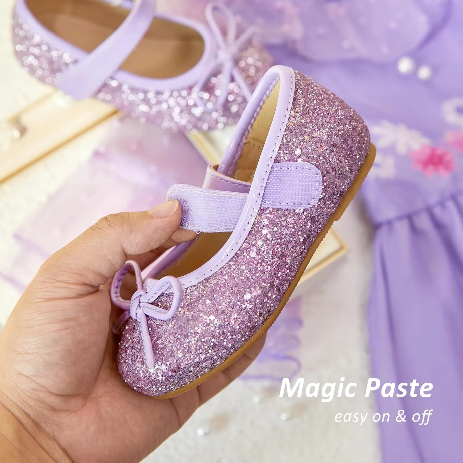 Otter MOMO Toddler/Little Girls Mary Jane Ballerina Flats Shoes Slip-on School Party Dress Shoes