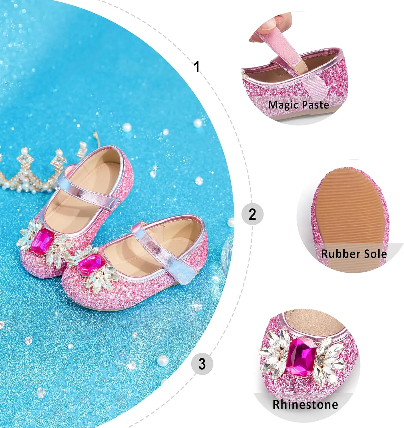 Otter MOMO Toddler/Little Girls Mary Jane Ballerina Flats Shoes Slip-on School Party Dress Shoes