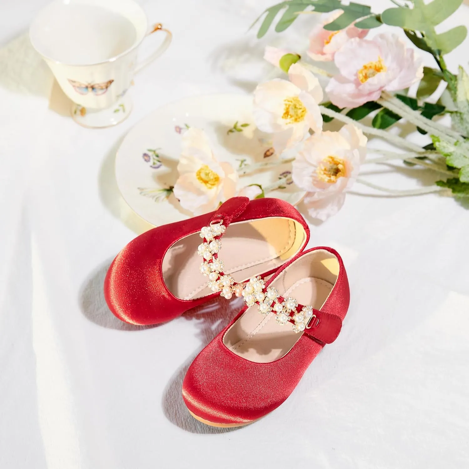 Otter MOMO Toddler/Little Girls Mary Jane Ballerina Flats Shoes Slip-on School Party Dress Shoes
