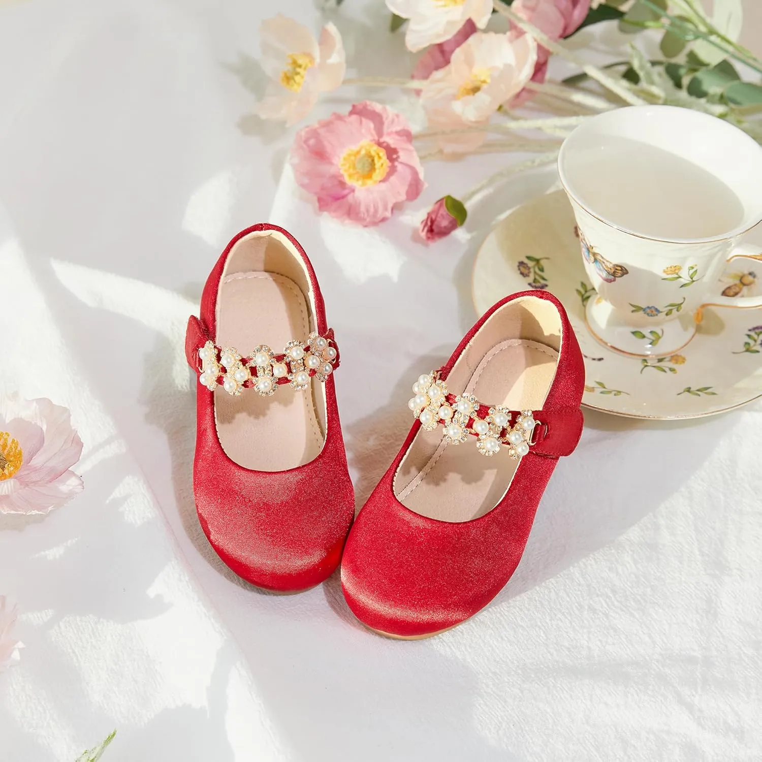 Otter MOMO Toddler/Little Girls Mary Jane Ballerina Flats Shoes Slip-on School Party Dress Shoes