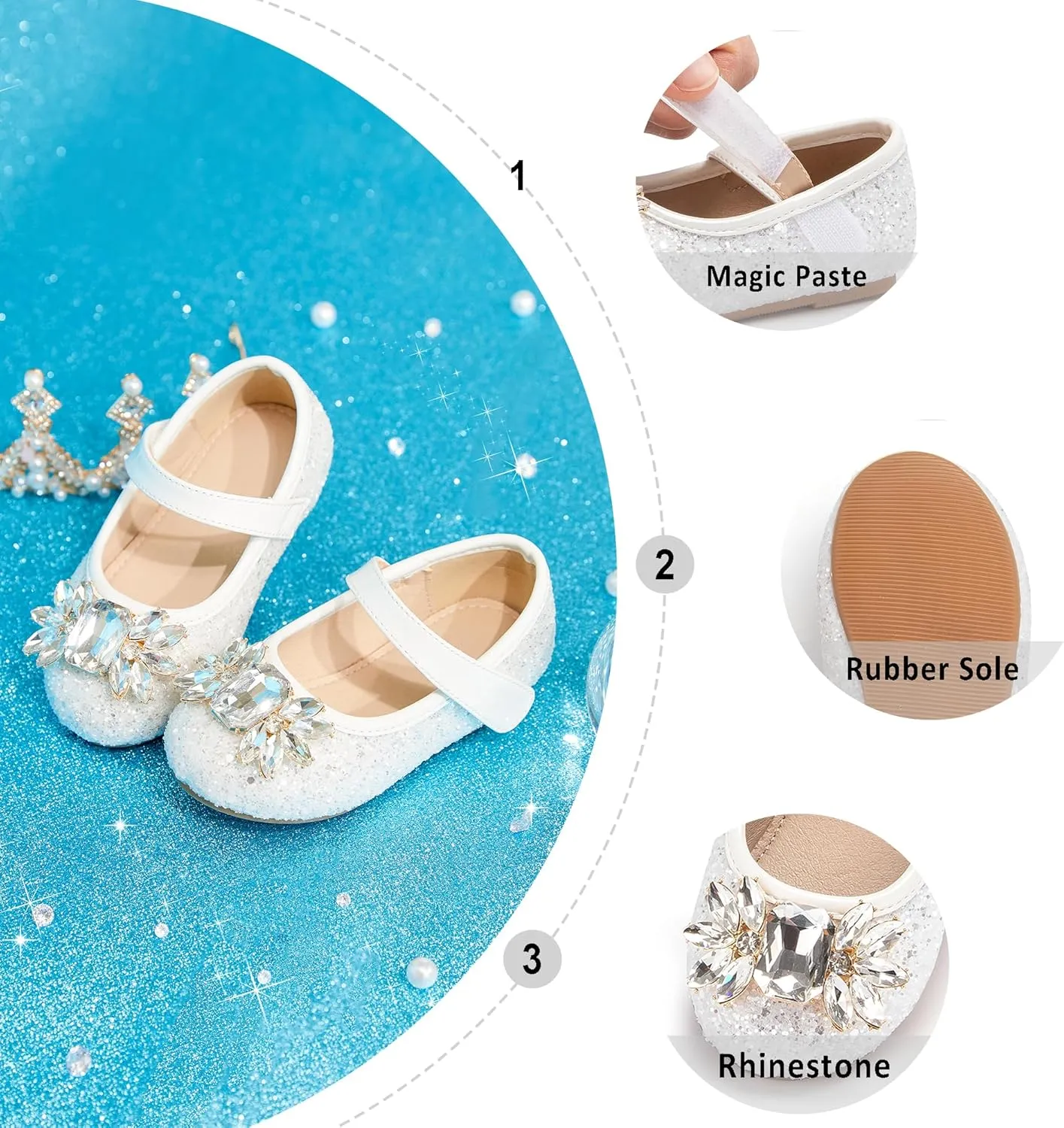 Otter MOMO Toddler/Little Girls Mary Jane Ballerina Flats Shoes Slip-on School Party Dress Shoes
