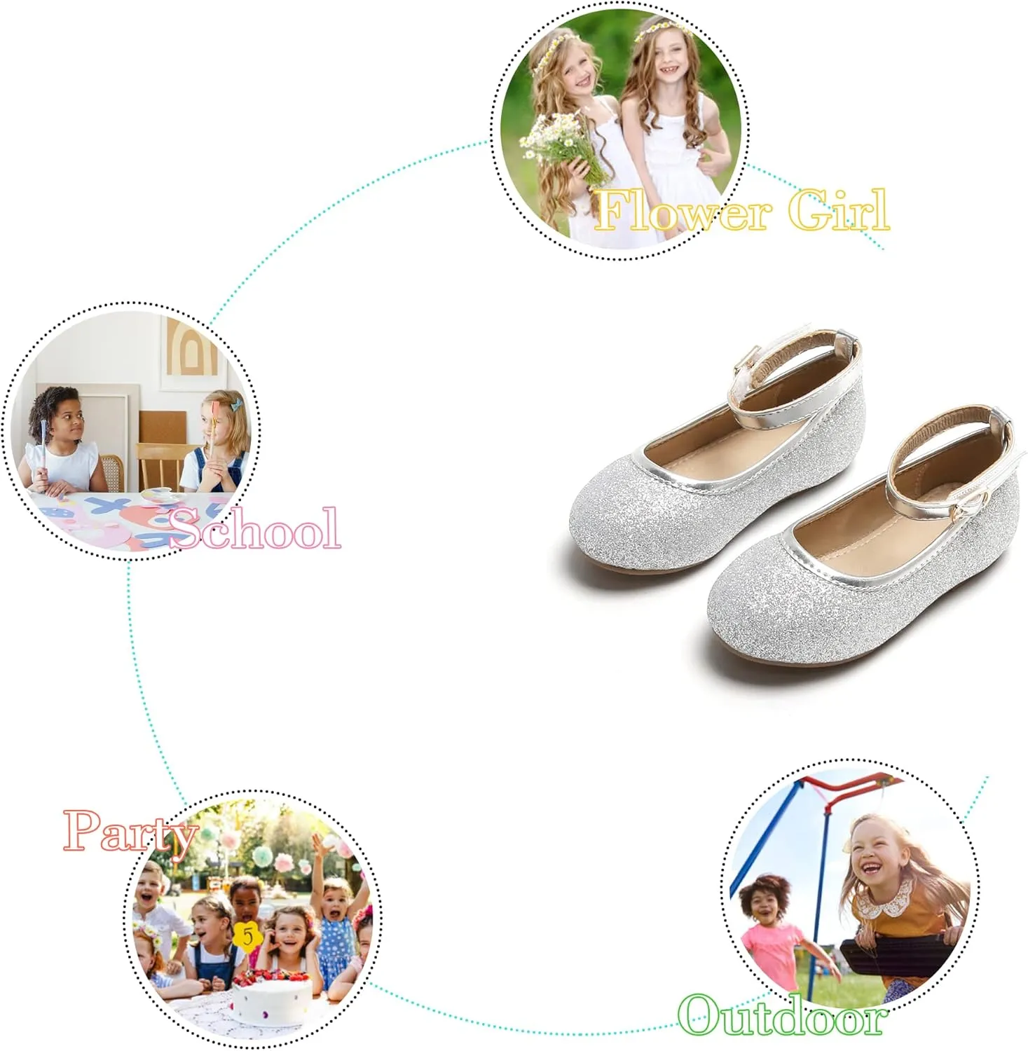 Otter MOMO Toddler/Little Girls Mary Jane Ballerina Flats Shoes Slip-on School Party Dress Shoes