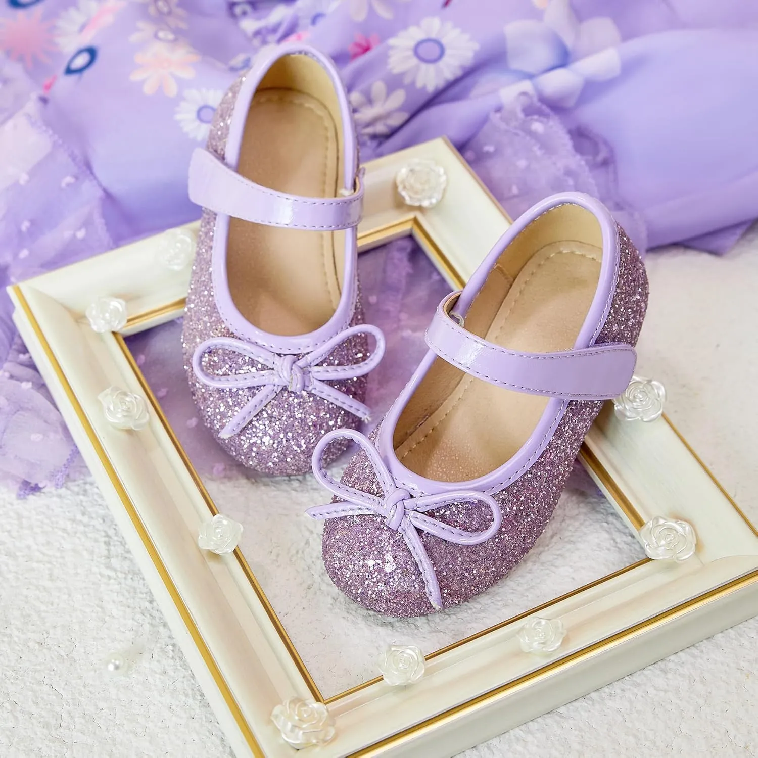 Otter MOMO Toddler/Little Girls Mary Jane Ballerina Flats Shoes Slip-on School Party Dress Shoes