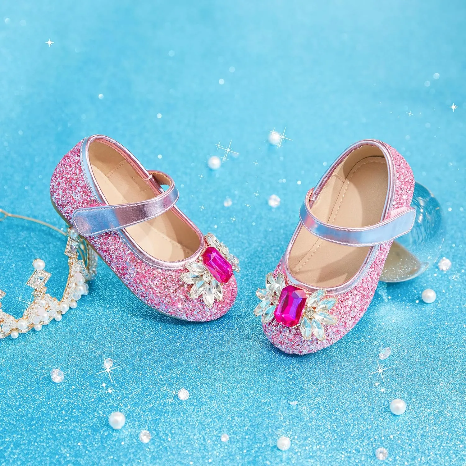 Otter MOMO Toddler/Little Girls Mary Jane Ballerina Flats Shoes Slip-on School Party Dress Shoes