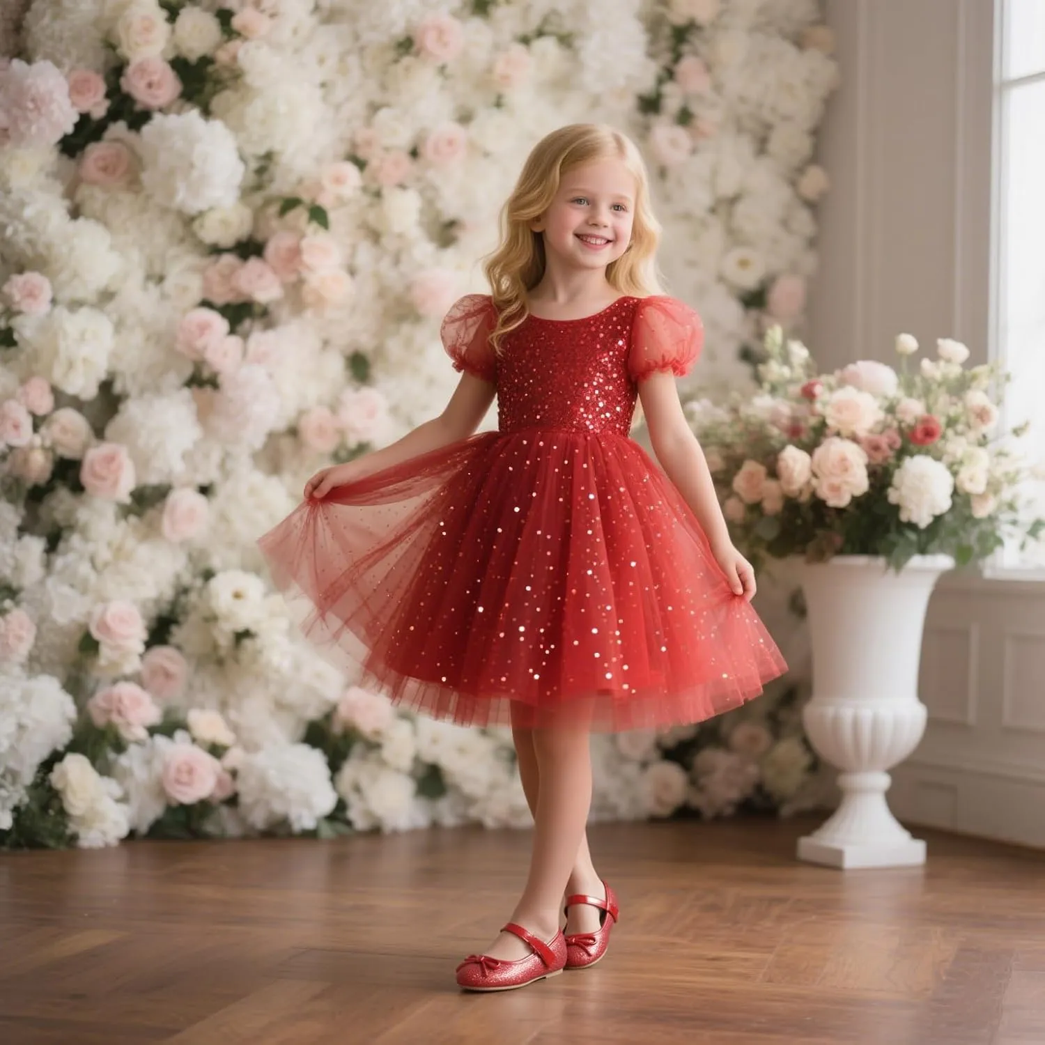 Otter MOMO Toddler/Little Girls Mary Jane Ballerina Flats Shoes Slip-on School Party Dress Shoes