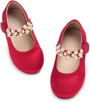Otter MOMO Toddler/Little Girls Mary Jane Ballerina Flats Shoes Slip-on School Party Dress Shoes