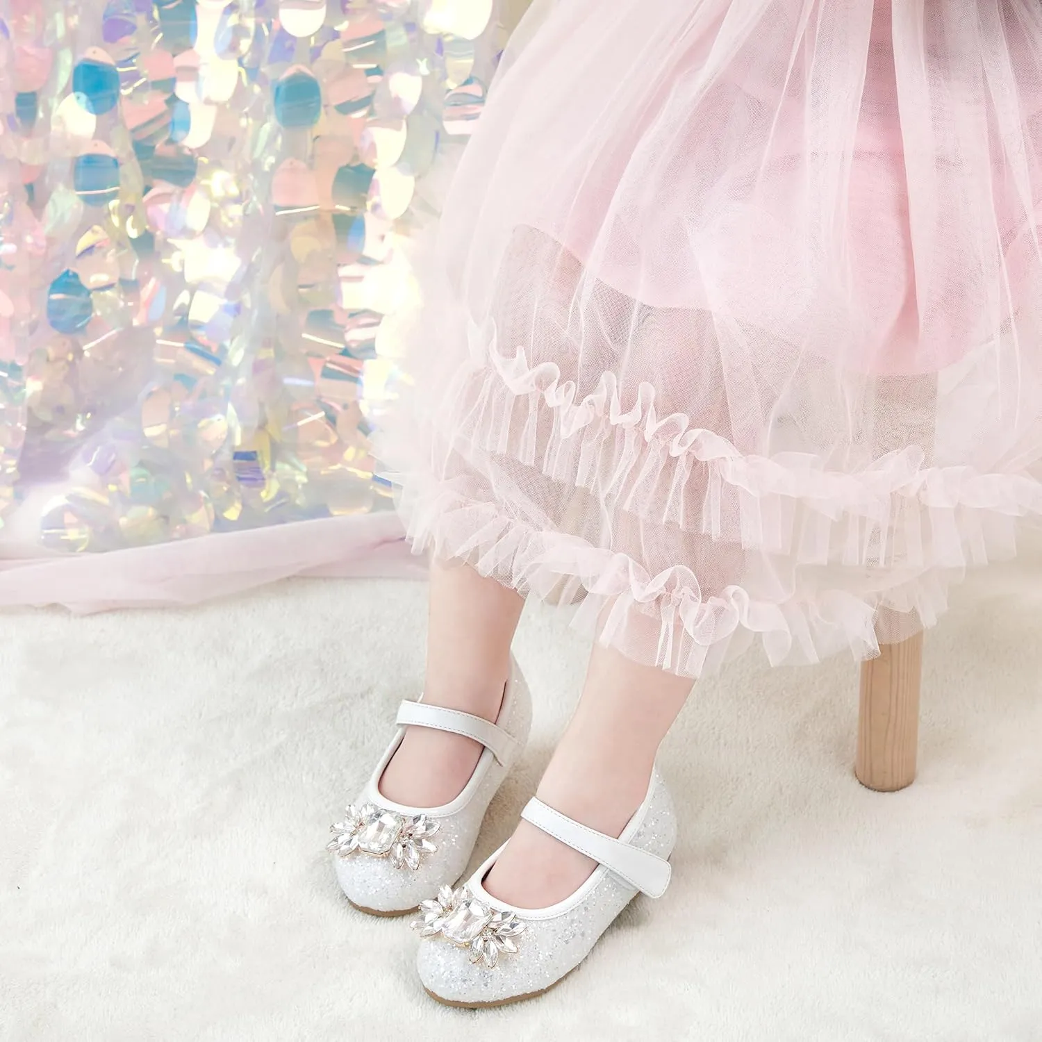 Otter MOMO Toddler/Little Girls Mary Jane Ballerina Flats Shoes Slip-on School Party Dress Shoes