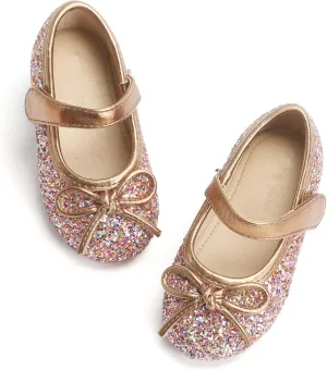 Otter MOMO Toddler/Little Girls Mary Jane Ballerina Flats Shoes Slip-on School Party Dress Shoes