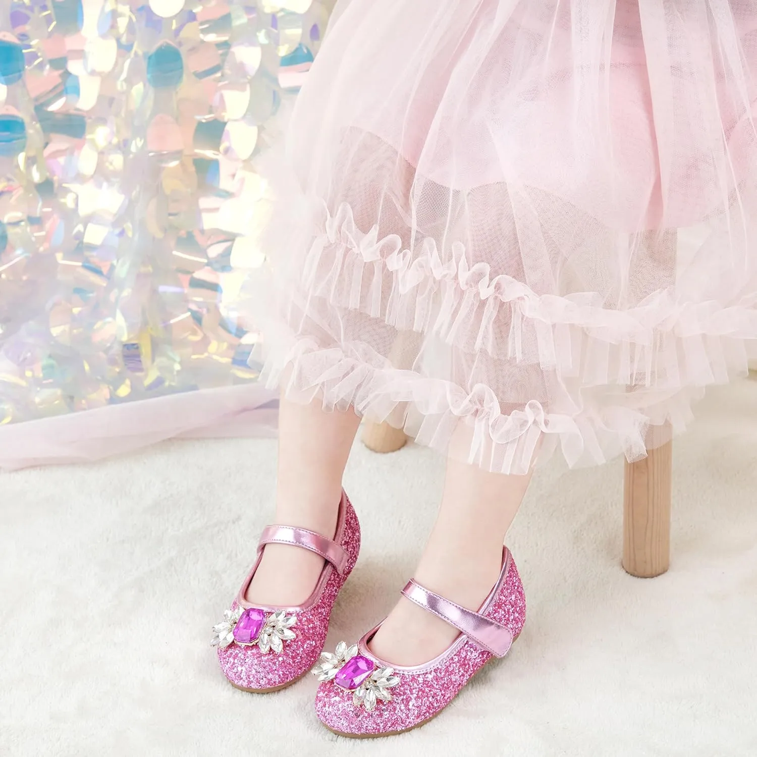 Otter MOMO Toddler/Little Girls Mary Jane Ballerina Flats Shoes Slip-on School Party Dress Shoes