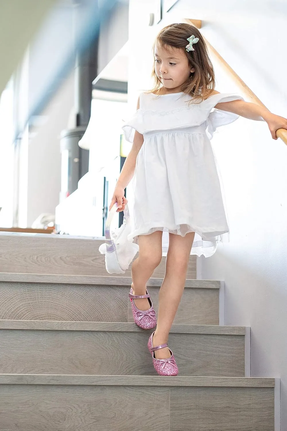 Otter MOMO Toddler/Little Girls Mary Jane Ballerina Flats Shoes Slip-on School Party Dress Shoes