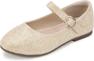 PANDANINJIA Girls Dress Shoes Flower Girl Ballet Pearl Flats Adela Wedding Party School for Toddler Little Kid