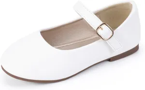 PANDANINJIA Girls Dress Shoes Flower Girl Ballet Pearl Flats Adela Wedding Party School for Toddler Little Kid