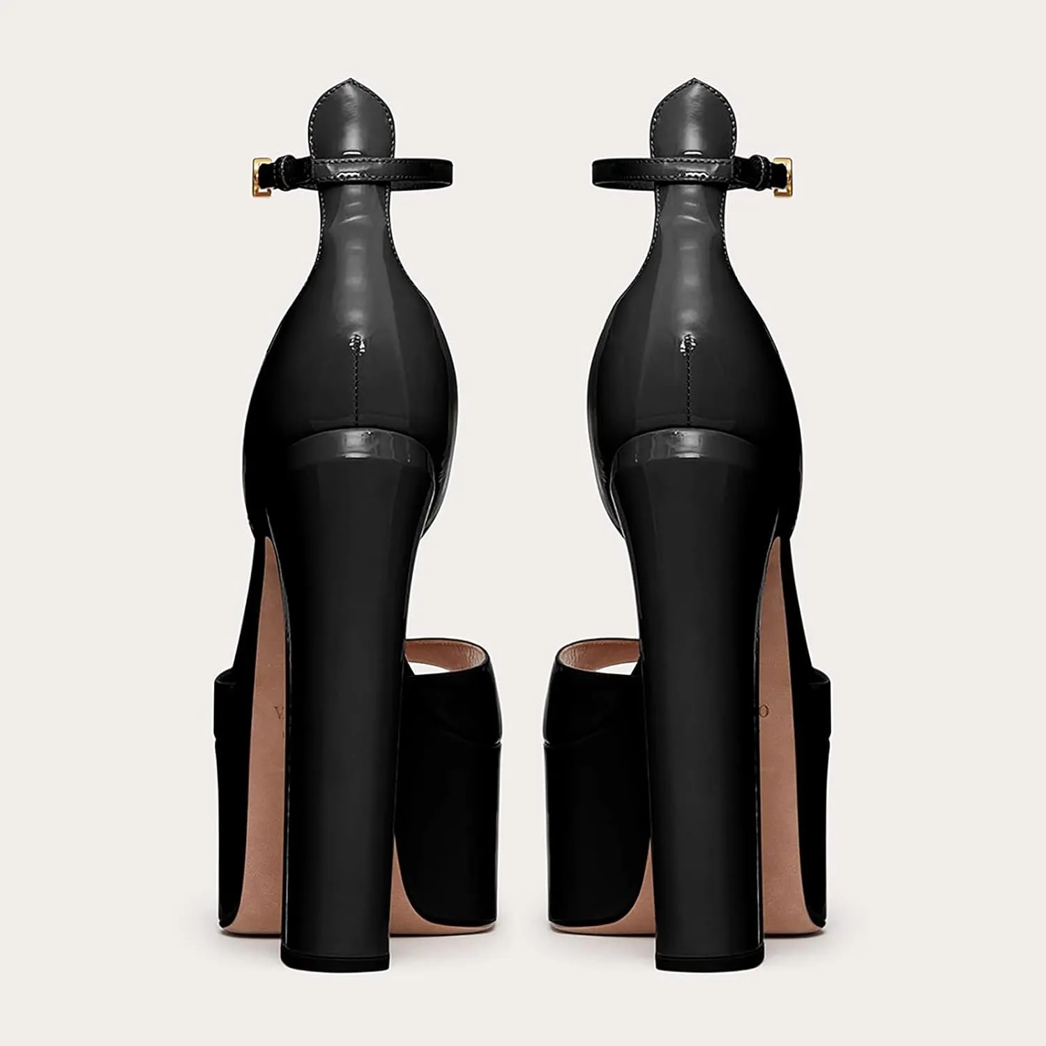 Platform Heels for Women 5.9IN High Heels Open Toe Pumps Buckle Solid Color Chunky Heels Platform Heel Sandals Ankle Strap Womens Party Pumps Wedding Shoes