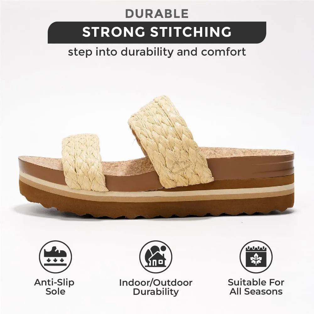 Project Cloud Fashion Womens Sandals - Memory Foam Insole and Comfortable Platform Sandals for Women 2025 - Lightweight and Non-slip Perfect Beach Slides