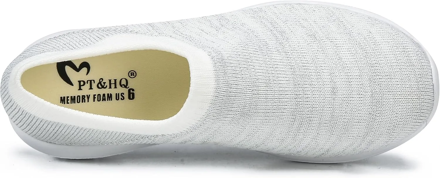 Pt&Hq Comfortable Tennis Running Shoes for Women Lightweight and Slip On Sneakers Casual Women's Walking Shoes