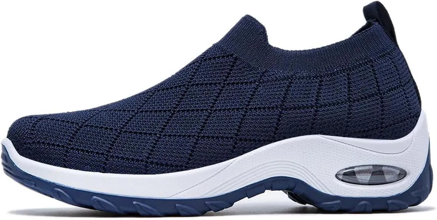 Rayootd Orthopedic Shoes for Women, Ergonomic Pain Relief Shoe, Women's Knitted Woven Low Top Walking Mesh Air Cushion Sock Sneakers Slip On