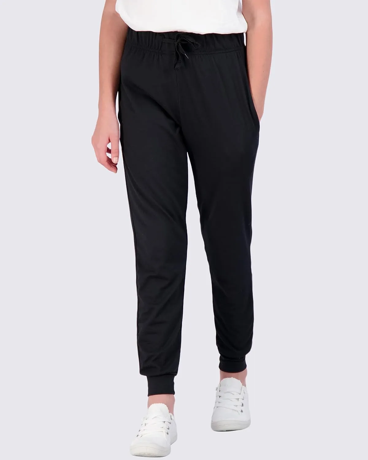 Real Essentials 3 Pack: Girls' Lounge Joggers Soft Athletic Performance Casual Sweatpants(Ages 7-16)
