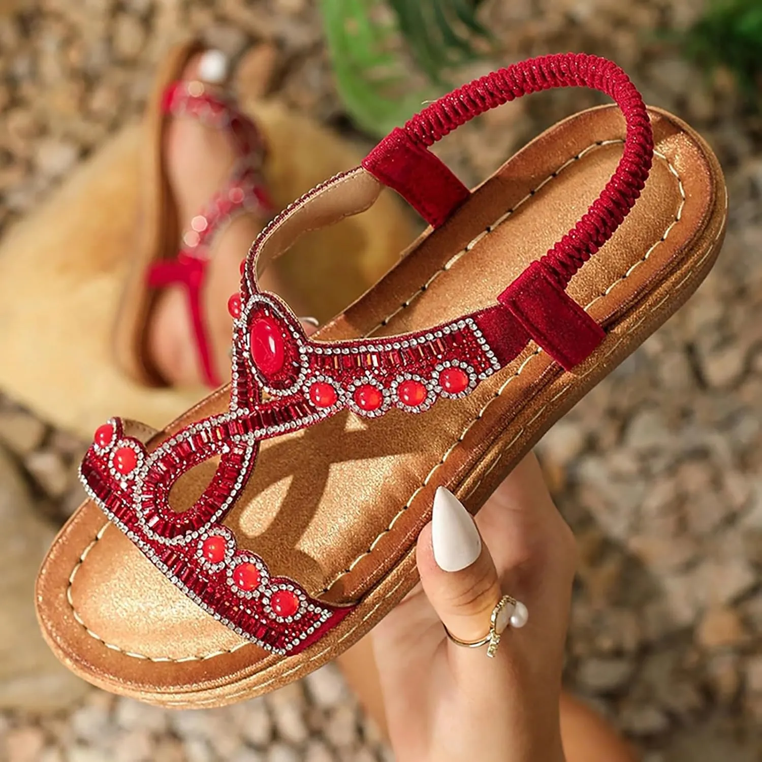 Rhinestone Platform Sandals Chunky High Heel Comfortable Suitable For Party Vacation Sexy Square Toe Leopard Heels 8