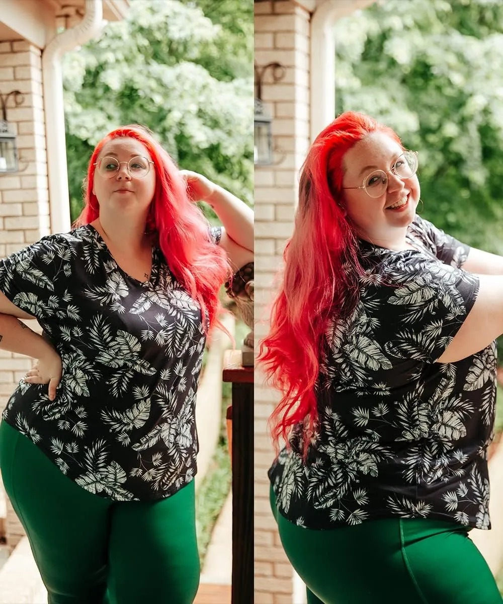 RITERA Plus Size Tops For Women Summer T Shirts V Neck Short Sleeve Casual Basic Tee with Front Pocket XL-5XL