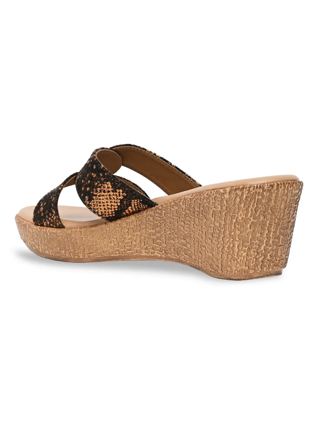 Rocia By Regal Bronze Women Shimmery Platform Sandals