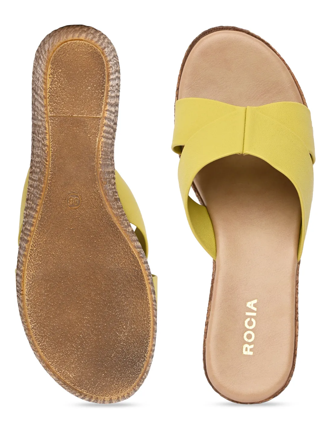 Rocia By Regal Mustard Women Casual Platform Sandals