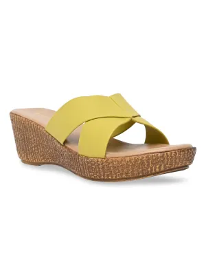 Rocia By Regal Mustard Women Casual Platform Sandals