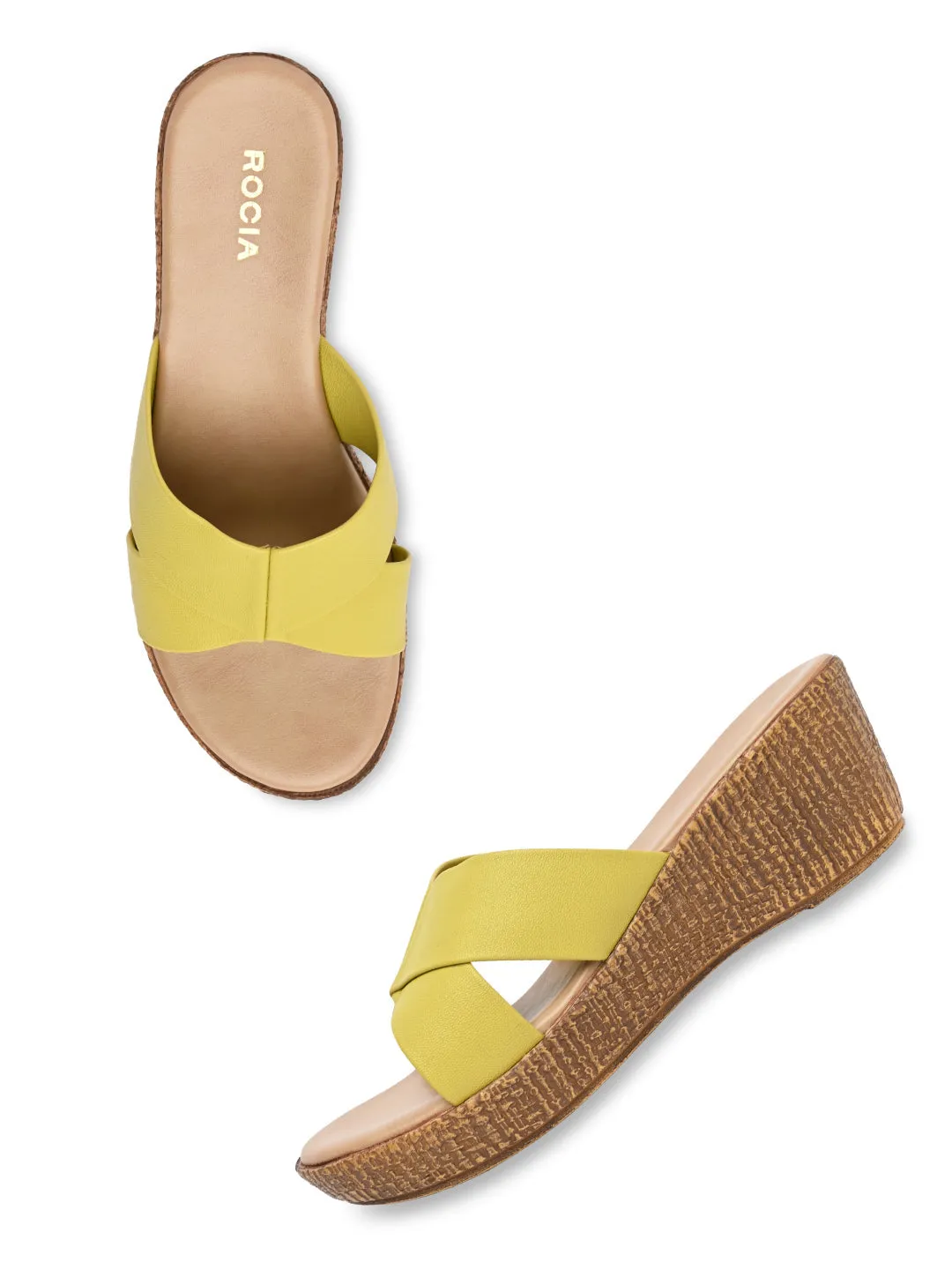 Rocia By Regal Mustard Women Casual Platform Sandals