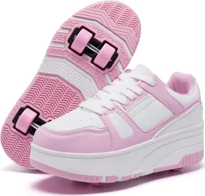 Roller Skate Shoes for Kids Girls Boys Detachable Wheeled Fashion Sneakers