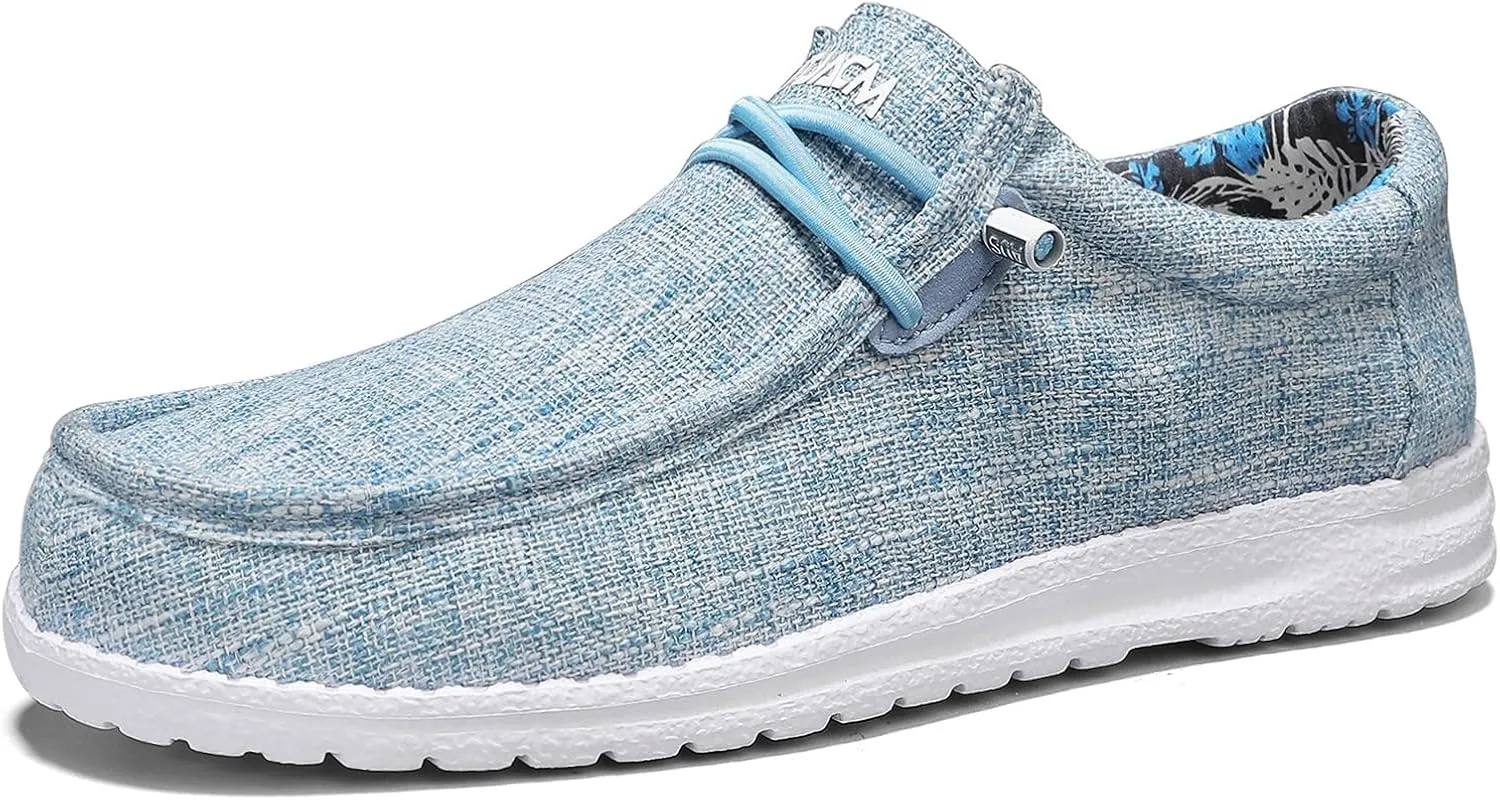 ROTJACM Women's Slip on Cloth Shoes with Arch Support,Plantar Fasciitis Loafers Canvas Comfort Wide Moc-Toe Light Weight Shoes
