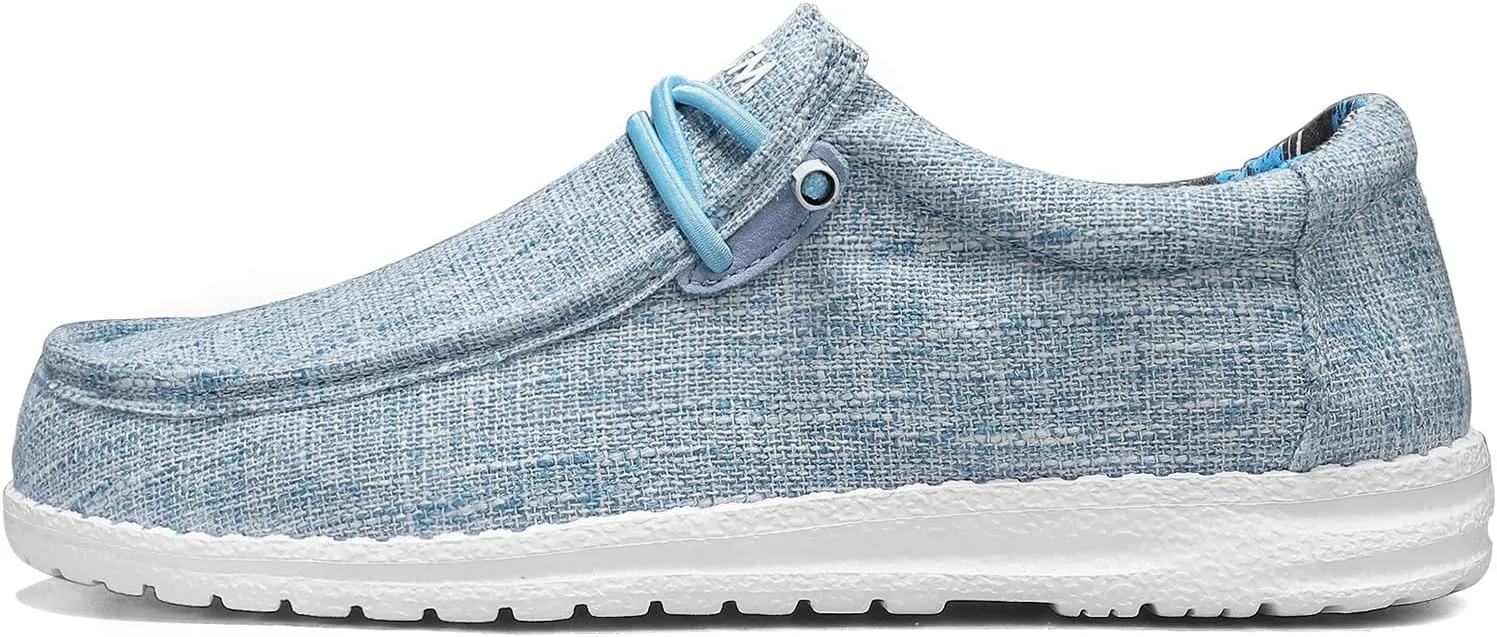 ROTJACM Women's Slip on Cloth Shoes with Arch Support,Plantar Fasciitis Loafers Canvas Comfort Wide Moc-Toe Light Weight Shoes