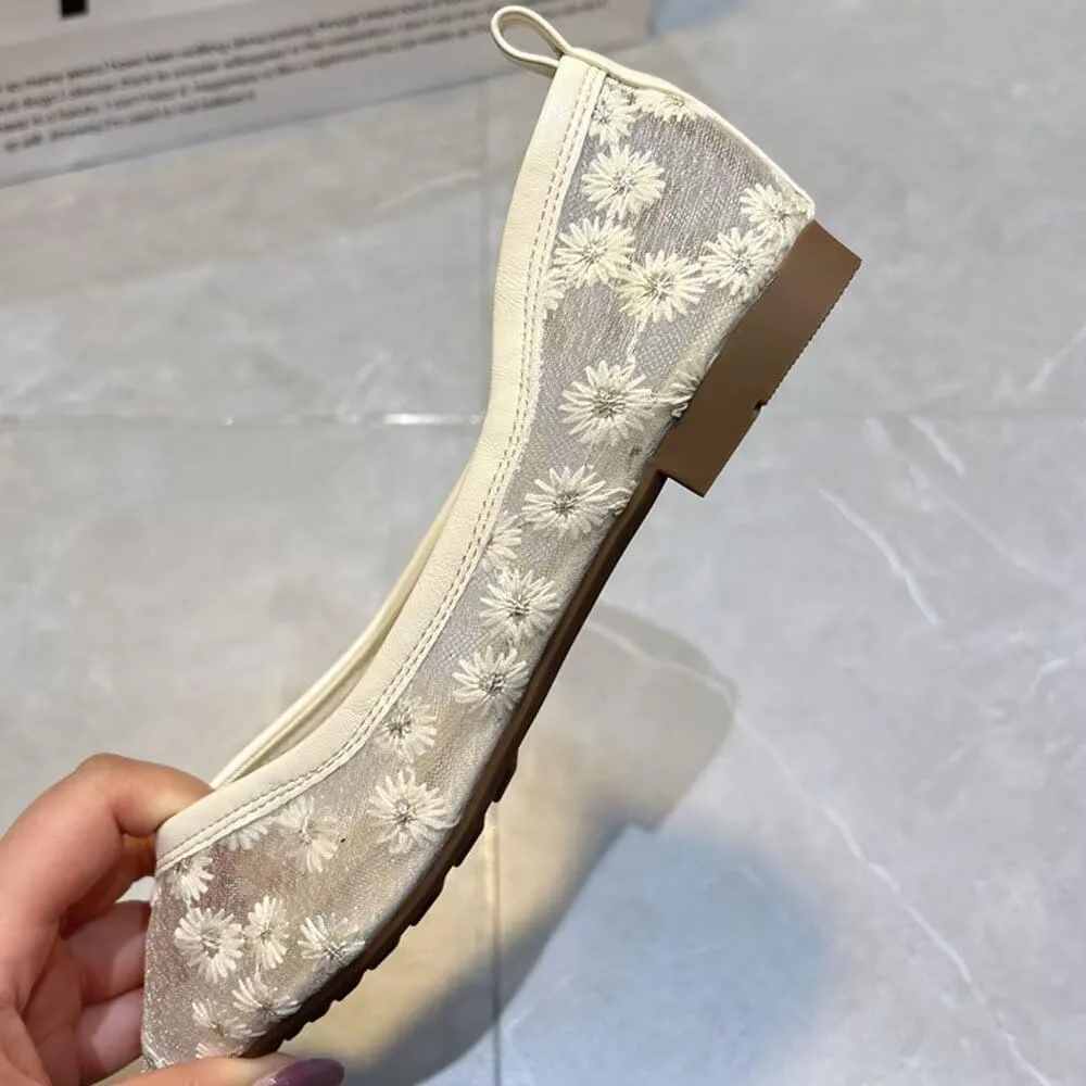 SAILING LU Womens Suede Pointed Toe Ballet Flats Comfortable Wedding Party Casual Slip-On Ballerina Dressy Shoes for Women Walking Shoes