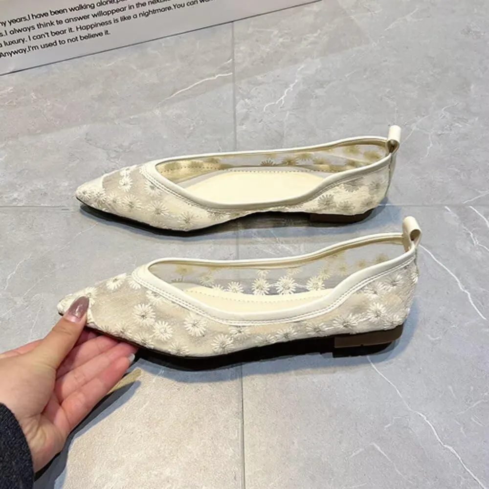 SAILING LU Womens Suede Pointed Toe Ballet Flats Comfortable Wedding Party Casual Slip-On Ballerina Dressy Shoes for Women Walking Shoes
