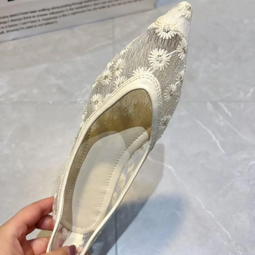 SAILING LU Womens Suede Pointed Toe Ballet Flats Comfortable Wedding Party Casual Slip-On Ballerina Dressy Shoes for Women Walking Shoes