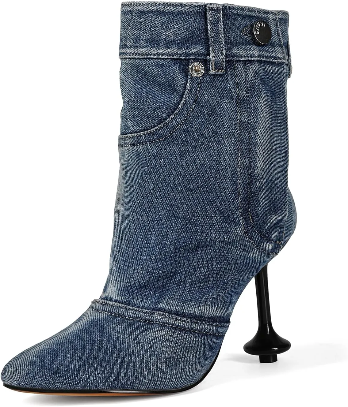 Saint Leia Women's Round Heel Ankle Boots Round Toe Pull-Up Tabs Sexy Dress Boot