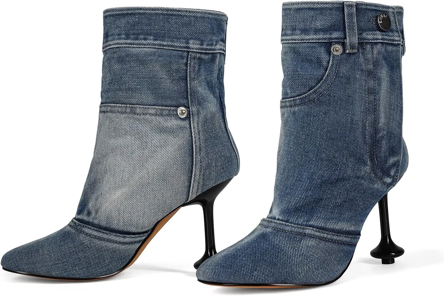 Saint Leia Women's Round Heel Ankle Boots Round Toe Pull-Up Tabs Sexy Dress Boot